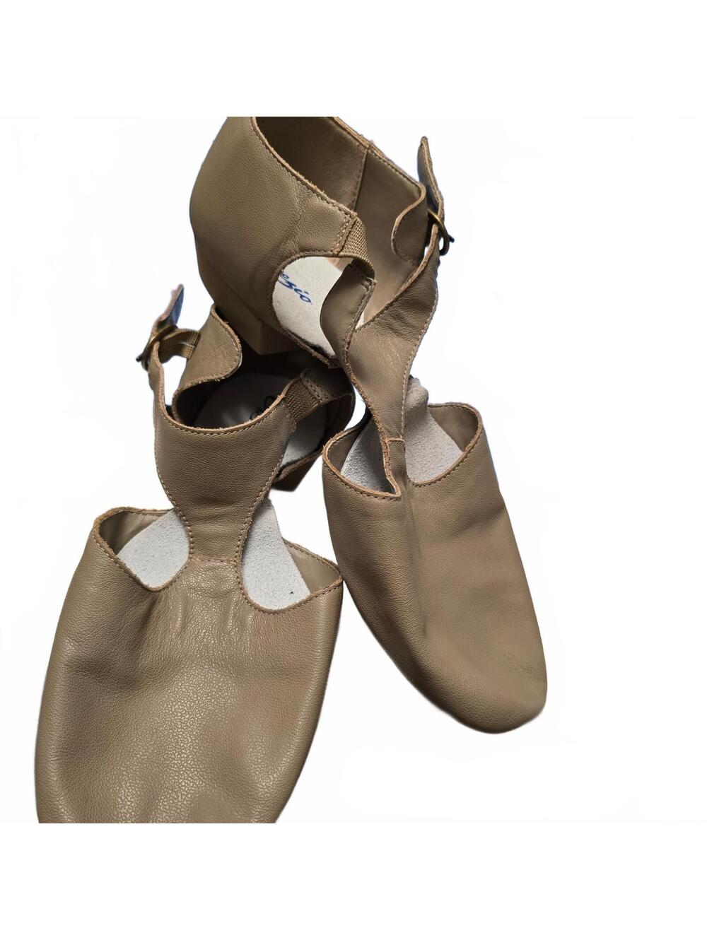 Capezio PEDINI tan dance shoes 12.5 M NEW